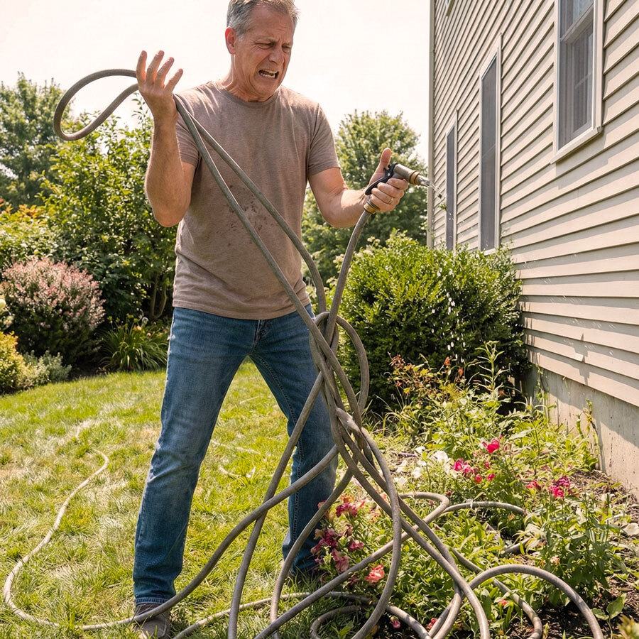 Why traditional garden hoses kink and twist